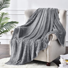 Load image into Gallery viewer, Super Soft Fleece Throw Blanket Lightweight Striped Design