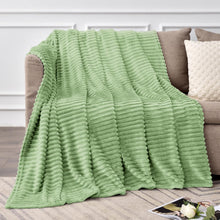 Load image into Gallery viewer, Super Soft Fleece Throw Blanket Lightweight Striped Design