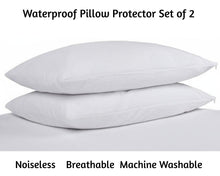 Load image into Gallery viewer, Waterproof Pillow Protectors Zippered Bed Bug Proof Hypoallergenic - 2 Pack