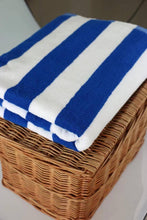 Load image into Gallery viewer, 100% Cotton Velour Cabana Stripe Beach Towel Ultra Soft Plush