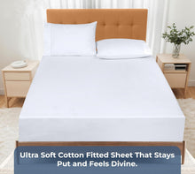 Load image into Gallery viewer, JUSIUU Hotel Quality 100% Cotton 300tc Ultra-Soft Luxury Fitted Sheet