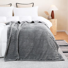 Load image into Gallery viewer, Super Soft Fleece Throw Blanket Lightweight Striped Design