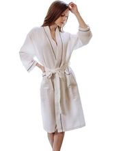 Load image into Gallery viewer, Women's Waffle Robe Soft Comfy 3/4 Sleeve Bathrobe with Belted and Pockets
