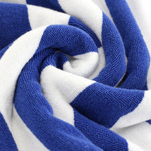 Load image into Gallery viewer, 100% Cotton Velour Cabana Stripe Beach Towel Ultra Soft Plush

