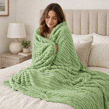 Load image into Gallery viewer, Super Soft Fleece Throw Blanket Lightweight Striped Design
