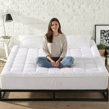 Load image into Gallery viewer, Quilted Fitted Mattress Topper Pad Ultra-Soft Deep Pocket Cover

