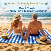 Load image into Gallery viewer, 100% Cotton Velour Cabana Stripe Beach Towel Ultra Soft Plush
