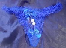 Load image into Gallery viewer, Lacey fancy G string pearl decoration
